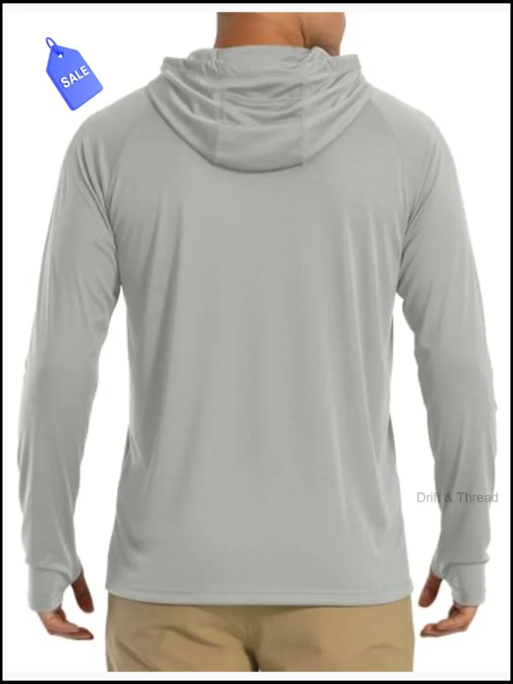 Men's UPF 50+ Long Sleeve Sun Protection Hoodie Rash Guard